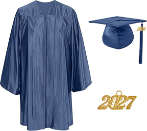 Robe de graduation en tricot brillante pour la maternelle, ensemble robe et toque en tricot doux pour enfants pour cérémonie scolaire - Product Image 1