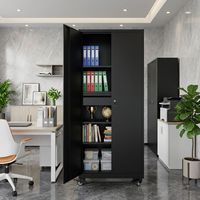 Armoire de rangement en acier verrouillable à 2 portes avec roulettes et tiroir, étagère réglable, armoire de classement en métal pour garage, bureau, maison