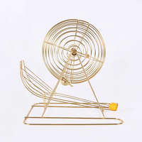 Machine à loterie en métal de haute qualité, jeu de bingo doré, ensemble de bingo avec cage à bingo en acier, 43x35.5x44cm, imprimé au laser