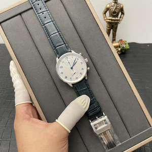 2025 Hot-Selling High-End Luxury Men's <b>Mechanical</b> <b>Watch</b> with Chronograph Function and Blue Hands Leather Strap - Product Image 4