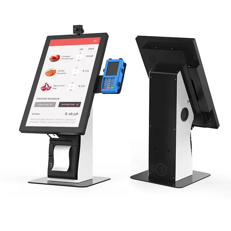 21.5 "touch screen restaurante pos terminal máquina de encomendar de auto pagamento da posição