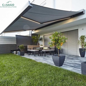 Auvent de fenêtre en aluminium imperméable à cassette intégrale, rétractable, protection solaire extérieure avec manivelle - Product Image 5