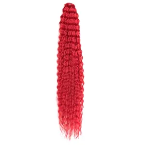 Wholesale Synthetic Crochet Braiding Deep Water Wave Hair Extensions Synthetic Braids Hair Curly Braiding Hair Extensions