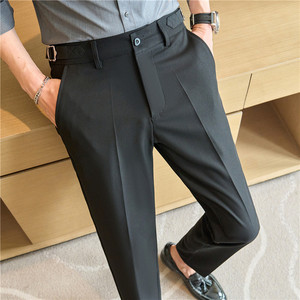 Nuova moda comoda nuova Slim aderente da uomo elasticizzato classico tinta unita da lavoro Casual abbigliamento formale <span class=keywords><strong>pantaloni</strong></span> - Product Image 4