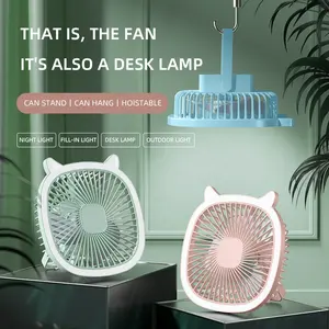Usb Opladen Nachtlampje Elektrische Ventilator, Muur Opknoping Plafondventilator Huishoudelijke Indoor Mute Mini Desktop Fan