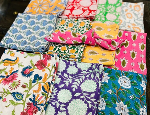 Vente en gros Main bloc de serviettes en coton motifs assortis brodés Rajasthani couleur serviettes de cuisine - Product Image 3