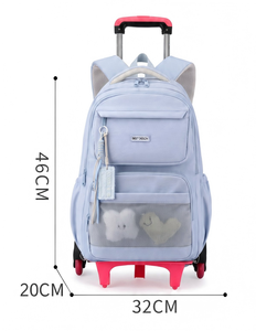 Nouvelle Arrivée <span class=keywords><strong>Sac</strong></span> <span class=keywords><strong>à</strong></span> <span class=keywords><strong>Dos</strong></span> <span class=keywords><strong>à</strong></span> <span class=keywords><strong>Roulettes</strong></span> Bleu pour Écoliers du Primaire et Collégiens, <span class=keywords><strong>Sac</strong></span> <span class=keywords><strong>à</strong></span> <span class=keywords><strong>Dos</strong></span> Roulant Détachable pour Filles, Idéal pour Monter les Escaliers - Product Image 5