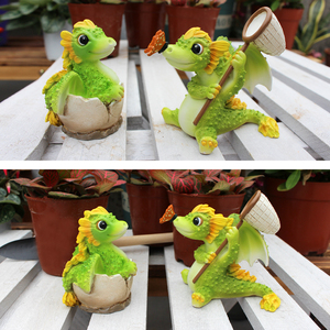 Lindo dragón pequeño sets2 Mini dragón para maceta Decoración Accesorios de jardín suministros de jardín en miniatura para adorno de jardín - Product Image 5