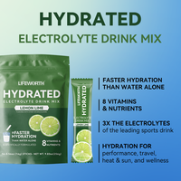 LIFEWORTH Mélange de boisson multi-vitaminée et d'électrolytes hydratants à base de citron et de lime, formulé scientifiquement, sachets individuels