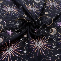 Tissu en maille à sequins et perles personnalisé OEM pour robe de bal et tenue de soirée, matière en tulle souple et dentelle perlée