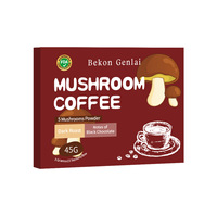 Café Instantáneo Bekon Genlai Mellow Chocolate con Mezcla de 5 Hongos, 3g*15 Cajas, Tueste Oscuro, Grado Alimenticio, Sin Aditivos, Favorece la Energía y la Concentración