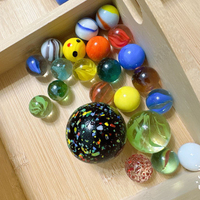 Boules de marbre en verre de jouet de Murano colorées rondes de taille mélangée polonaise haute 14mm-25mm pour les enfants et la décoration de la maison