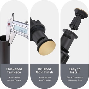 Push and Seal Pop up <span class=keywords><strong>Bouchon</strong></span> de vidange pour <span class=keywords><strong>robinet</strong></span> d'évier de salle de bain Vanité de navire avec <span class=keywords><strong>bouchon</strong></span> d'évier de salle de bain universel - Product Image 4