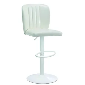 บาร์2 pc Suppliers-เก้าอี้บาร์หมุนได้,บาร์สตูลหนัง Pu สีขาวปรับความสูงได้สำหรับเก้าอี้ในครัว Conuter