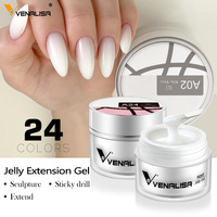 Venalisa-Gel Soak Off UV durcissant pour les ongles, substance gélatineuse à séchage UV ou LED, 20 ml, 24 couleurs, pour extension des ongles, French manucure et Nail-Art, décoration des mains