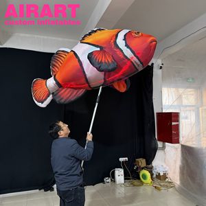 Marioneta inflable de <span class=keywords><strong>pez</strong></span> <span class=keywords><strong>payaso</strong></span> de tamaño personalizado con palo de mano para eventos y espectáculos - Product Image 1