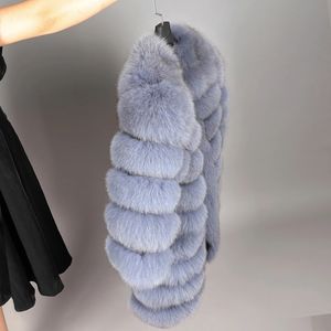 गर्म बिक्री के लिए नई देवियों हे गर्दन आस्तीन हटाने लंबे प्राकृतिक फॉक्स फर कोट महिलाओं रियल फॉक्स फर कोट - Product Image 4