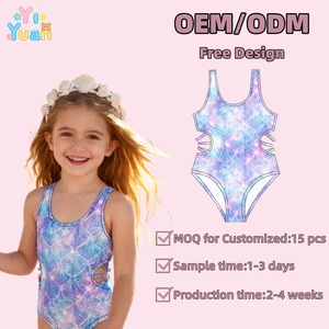 Trajes de baño para niñas, trajes de baño de una pieza sin mangas, trajes de baño multicolor para niños, ropa de baño deportiva de verano con cintura baja para <span class=keywords><strong>la</strong></span> playa, para niños de 2 a 15 años - Product Image 1