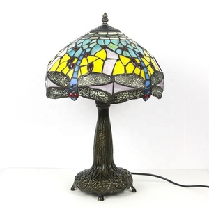 Lámpara de Escritorio LED de Aleación de Zinc con Vidrio de Colores Estilo Mediterráneo Tiffany LongHuiJing, Ecológica, Flexible y Simple - Product Image 1