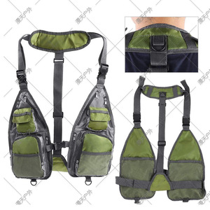 Gilet de pêche en tissu Oxford, 12 poches, respirant, équipement de pêche en plein air, taille unique, vert, noir, gris - Product Image 5