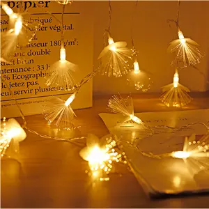 Luces de Navidad LED de fibra óptica linterna LED con pilas luz Led habitación vacaciones decoración Festival luces