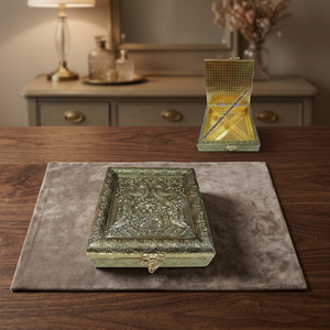 Boîte à fruits secs et noix en bois sculpté de haute qualité, motif paon en relief, art populaire, écologique, quatre compartiments, pour cadeaux de mariage - Product Image 3