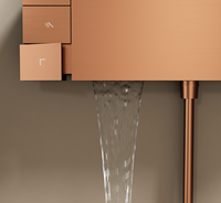 En gros Ensemble de robinetterie de douche 3 voies en or rose, Système de douche avec mitigeur chaud/froid et fonction pluie, Robinetterie de salle de bain