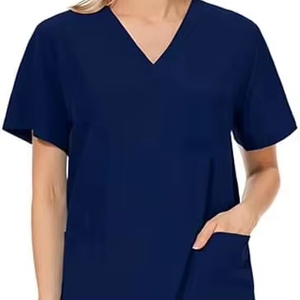 Conjunto de Uniformes Médicos Unisex Resistentes a las Arrugas, con Cuello Alto Elástico, 2 Bolsillos Laterales, 94% Poliéster + 6% Elastano, Tela Twill - Product Image 3