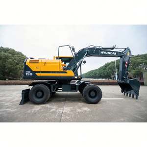 Nueva Excavadora de Ruedas Hyundai HW150A, Excavadora Móvil de 15 Toneladas, Velocidad de Desplazamiento de 40 km/h, Motor Cummins, Pluma de 2 Piezas, Construcción Urbana - Product Image 1