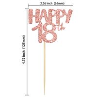 24 Stück Happy 18th Cupcake-Topper, Roségold, 18. Geburtstag Cupcake-Dekorationen für 18. Geburtstagsparty, Kuchendekorationen