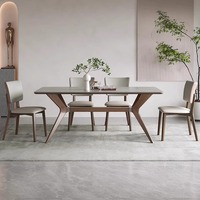 Ensemble table et chaises de salle à manger rectangulaire moderne de luxe minimaliste en bois massif fritté, 4 à 6 places, designs de meubles vintage complets