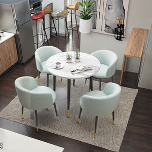 Nordic semplice moderno sedia da pranzo Set piccolo elegante in metallo per negoziazione tavolo da pranzo tavolo da salotto per soggiorno - Product Image 2