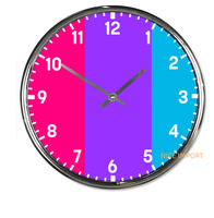Horloges murales rondes Androgyne Rainbow, horloge silencieuse classique sans tic-tac, fonctionnant sur piles, pour le bureau, la maison, le salon