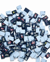 Mahjong d'hiver bleu foncé sur le thème du ski, 160 pièces, en acrylique double couche, Mahjong américain luxueux pour les jeux en plein air et les soirées en famille