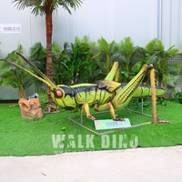 Zoo-Park-Ausstattung Insektenmodell Große Tierstatuen Outdoor-Stahl-Skulptur eines Heuschrecken für Einkaufszentren und Schulen