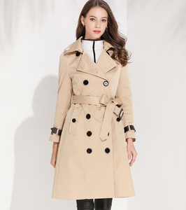 Cappotto <span class=keywords><strong>Trench</strong></span> Donna Autunno e Primavera all'Ingrosso, Stile Britannico con Colletto a Risvolto, Maniche Lunghe, Doppiopetto, 3 Colori - Product Image 5