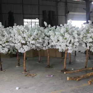 Vente en gros centre de table blanc fleur de cerisier intérieur toile de fond artificielle décoration de mariage