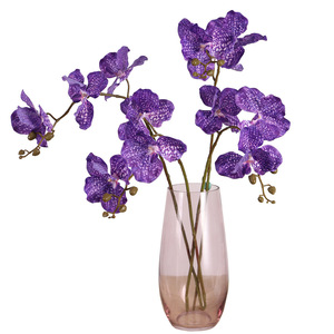 Fleurs artificielles Phalaenopsis <span class=keywords><strong>Vanda</strong></span> Orchid à 3 têtes, effet toucher naturel, hydratantes, pour décoration de mariage, style luxe léger, technique de pose - Product Image 5