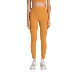 Nuovi pantaloni da Yoga lulu con inserto doppio lato porta leggings a vita alta con glutei lulu pantaloni sportivi da goblin