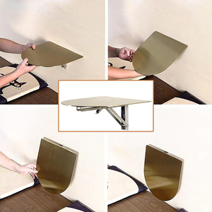 Tavolino da Caffè Moderno Pieghevole per Camera da Letto, Tavolino Laterale <span class=keywords><strong>in</strong></span> Acciaio da Parete per Soggiorno - Product Image 6