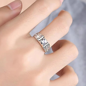 Ashabell Wholesale S925 Sterling <strong>Silver</strong> Hollow 3ct Moissanite <strong>Men</strong> <strong>Ring</strong> Engagement Wedding <strong>Ring</strong> for <strong>Men</strong> - Product Image 5
