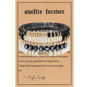 Popular <span class=keywords><strong>Taylor</strong></span> <span class=keywords><strong>Swift</strong></span> amistad joyería moda mujer hecha a mano arcilla polimérica cuentas pulsera conjunto al por mayor - Product Image 5