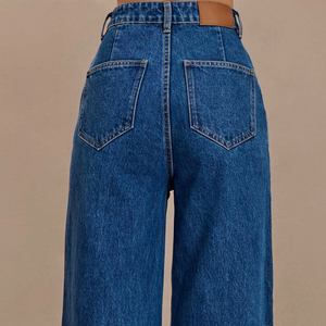 Pantalones Vaqueros de Mujer con Diseño Personalizado, Logotipo Personalizado, Venta al Por Mayor, Talla Regular, Cintura Alta, Estilo Flare - Product Image 4