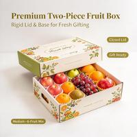 Boîte cadeau pour fruits en deux parties, personnalisée et imprimée, avec plateau intérieur protecteur pour l'expédition de produits frais en gros