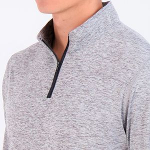 Vêtements de sport à séchage rapide personnalisés pour hommes Quarter Zip Long Sleeve Athletic Performance Quarter Zip Pullover - Product Image 3