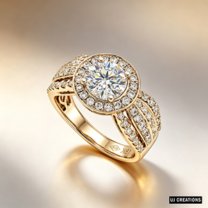 แหวนแต่งงานเพชรทรงกลมเจียระไนบริลเลียนต์ หนึ่งกะรัต ชุบเงินแท้ 10K 14K 18K คุณภาพ VVS-VS สำหรับงานปาร์ตี้ - Product Image 6