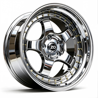 Vente en gros de jantes chromées 3 pièces à profil profond 4x100 de 15 à 18 pouces pour voitures de tourisme, jantes pour voitures de tuning rétro JDM