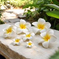 Bunga Plumeria Frangipani Gardenia Buatan dari Busa LUYI untuk Dekorasi DIY Jepit Rambut, Corsage, dan Hiasan Hawaii