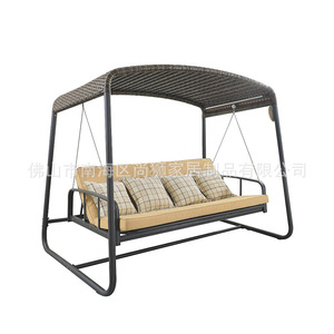 Patio <b>Swing</b> Outdoor Aluminum <b>Frame</b> 3 Seater With Canopy Contemporary Design Garden Furniture - Product Image 1