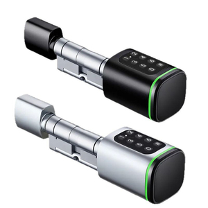 Cerradura inteligente de aluminio para puerta de entrada, control por app Tuya, contraseña, huella digital y cilindro - Product Image 1